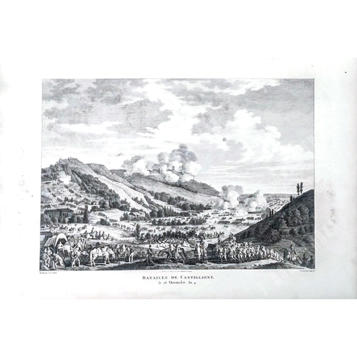 Битва в Кастильоне. Гравюра из альбома Военные кампании Франции. Париж.1834