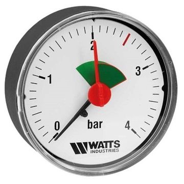 Манометр аксиальный Watts F+R101 (1/4", 4 бар, 50 мм.) с указателем предела 10008089