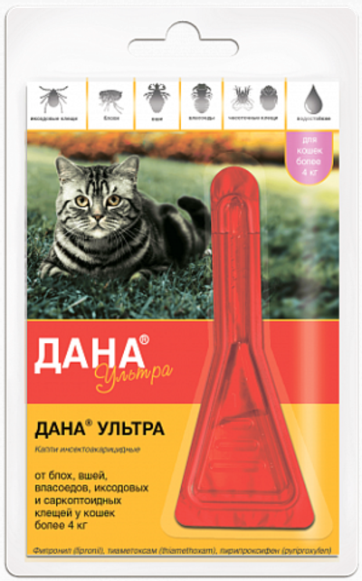 Apicena Дана Ультра капли инсектоакарицидные на холку