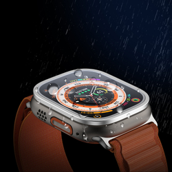 Закаленное стекло с рамками серебристого цвета от Dux Ducis для смарт часов Apple Watch Ultra 49mm, серия Flas Screen Protector Black