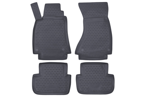 Коврики в салон для AUDI A-4 B8, 2007-2015, АКПП, 4 шт. (полиуретан, серые) NLC.04.09.211