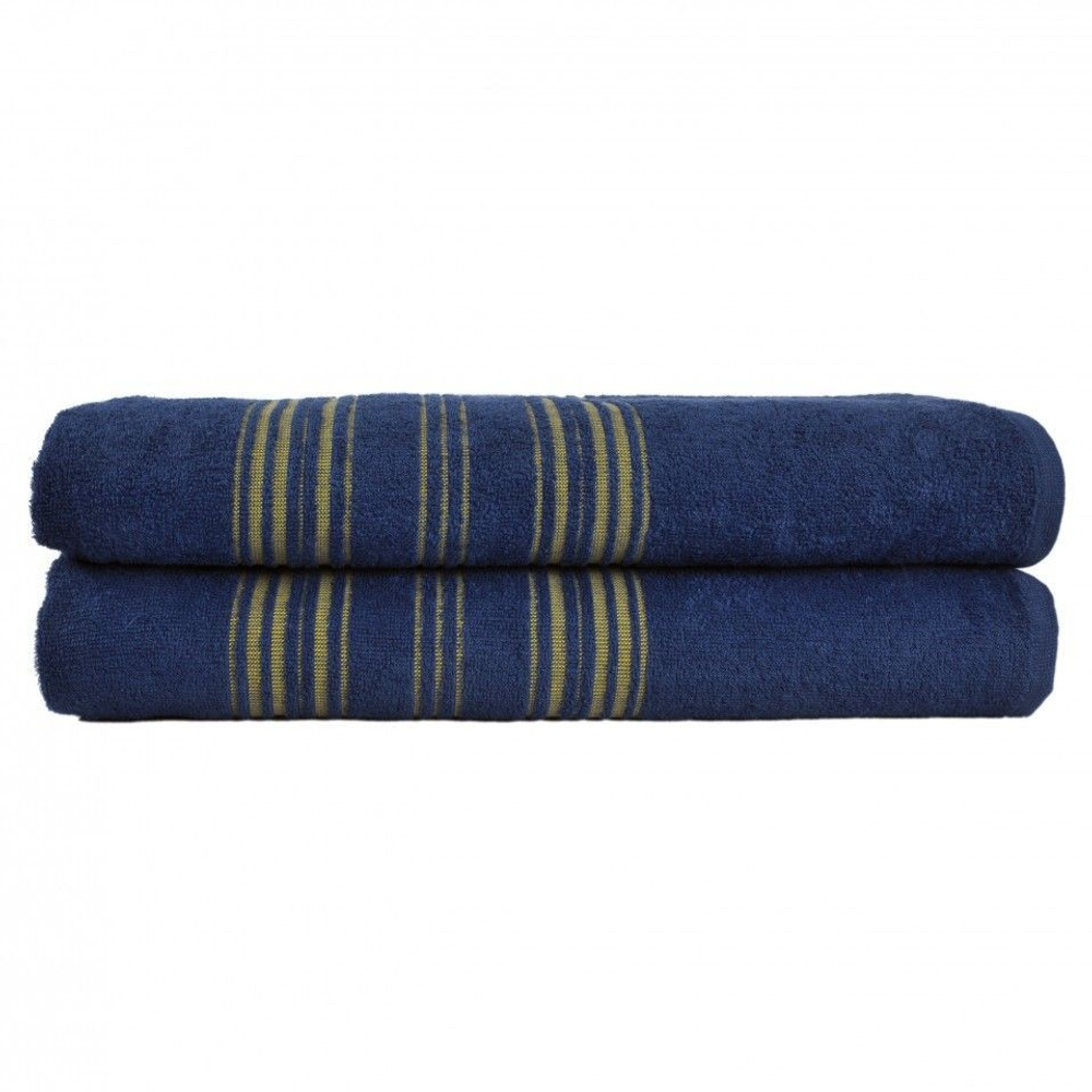 Полотенце 100х150 Hamam Meyzer Contrast с оливковым синее