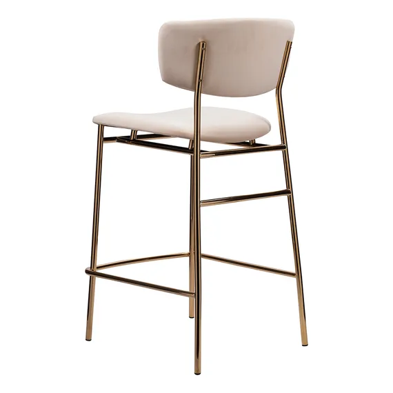 Стул полубарный Elle кремовый с золотыми ножками