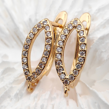 Швензы с фианитами 16,5х11 мм