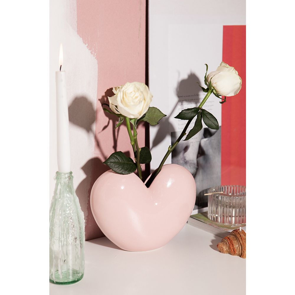 Ваза для цветов Love, 15,5 см, светло-розовая