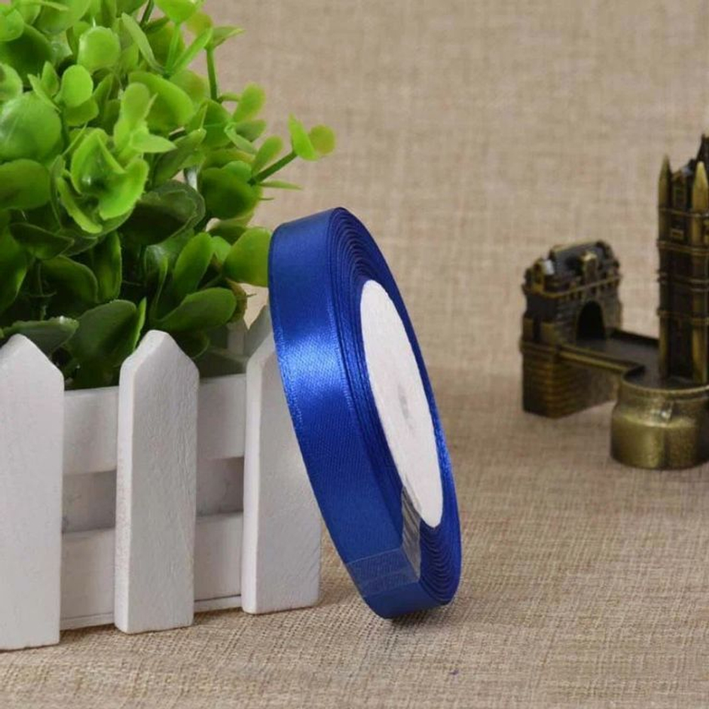 Лента атласная 12 мм  (23 метра, цвет №40   синий)
