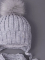 Шапка детская зимняя с помпоном и шарф