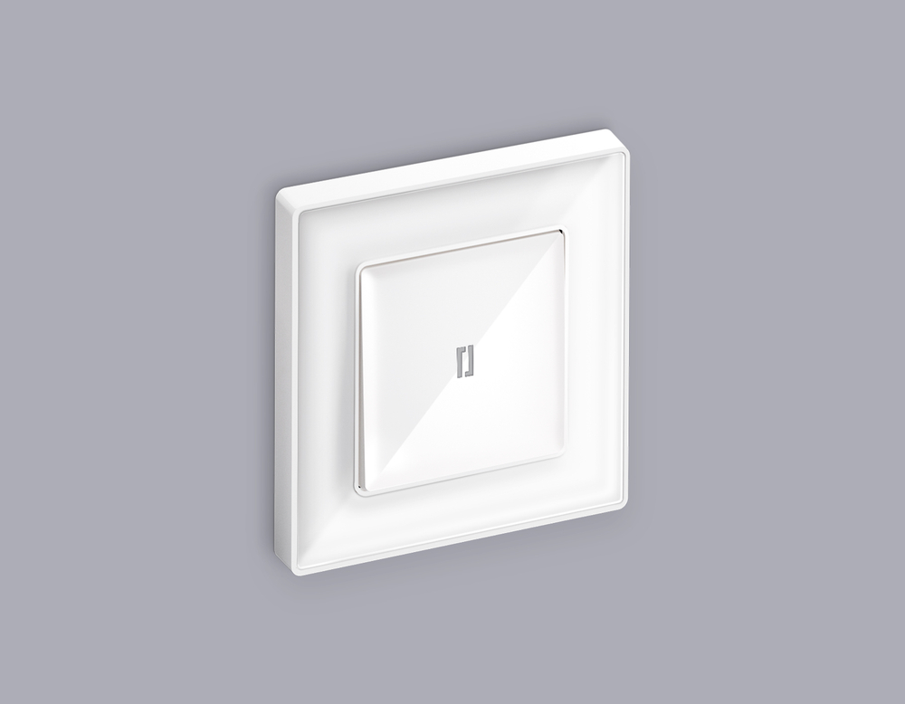 AP1020 Лицевая панель ALFA (Белый глянец) для 1-кл выключателей с подсветкой QUANT