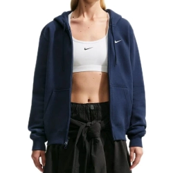 Женская теннисная куртка Nike Studio Fleece Medium Weight Full Zip - midnight navy/sail