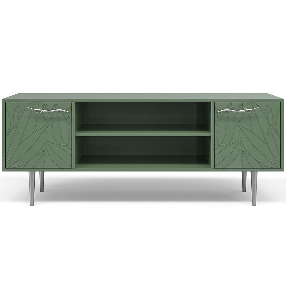 Тумба под ТВ Арт Колор leaves 155см Стайл Сильвер Зеленый нефрит