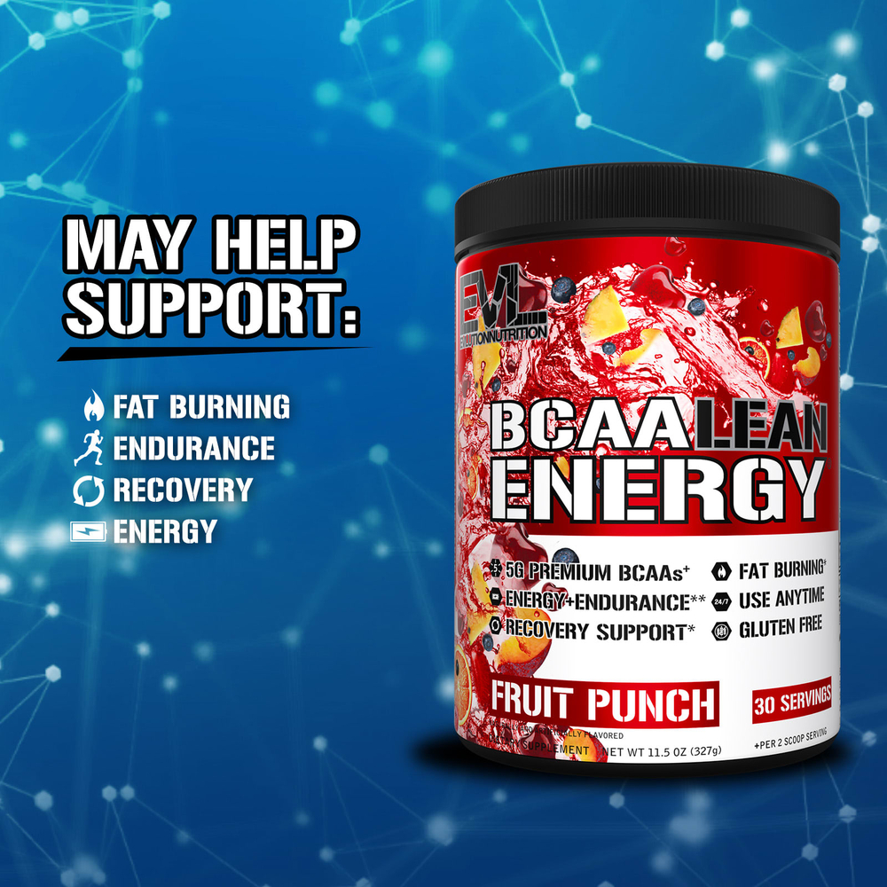 EVLution Nutrition, BCAA Lean Energy®, фруктовый пунш, 327 г (11,5 унции)