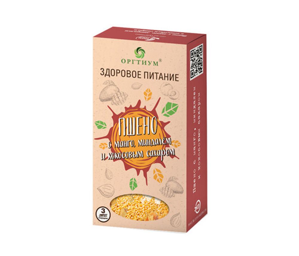 Пшено с манго, миндалем и кокосовым сахаром 210г (Оргтиум)