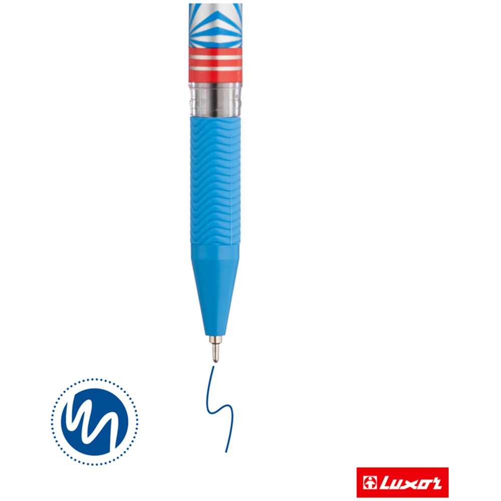 Ручка шариковая Luxor "Uniflo" синяя, 0,7мм, грип, 1шт