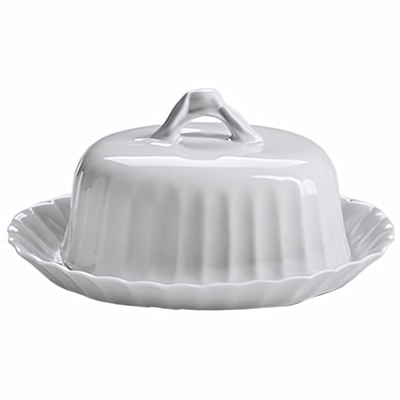 Масленка «Тюльпан» с крышкой;фарфор;0,6л;белый (Цвет: белый)