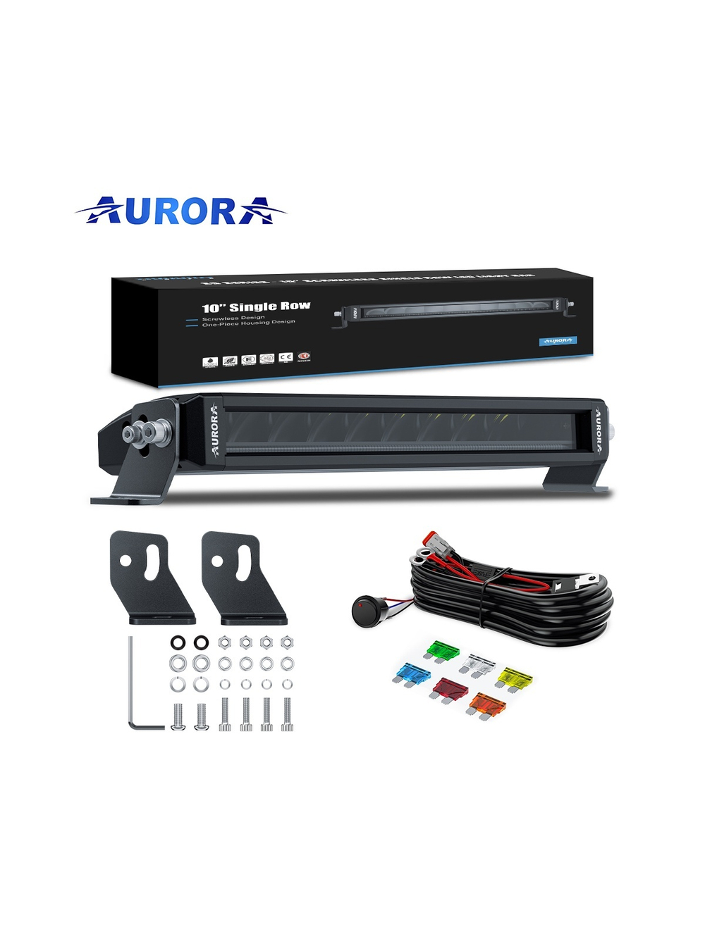 Светодиодная фара водительского света AURORA 762 мм 150W с RGB подсветкой