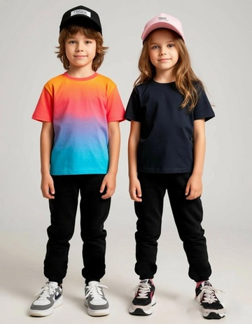 12401 Брюки пижамные детские внизу на резинке кулирка черный (64-122/128)