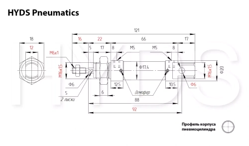 DSNU-16-10-PPV-A Пневмоцилиндр