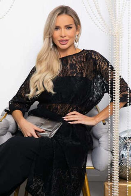 Платье-туника кружевное Ортея (черное) П14594-10М LT Collection