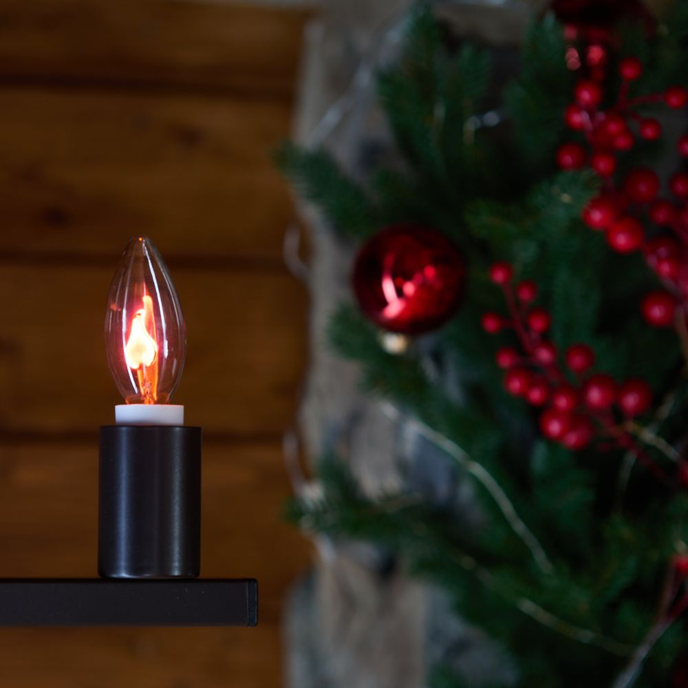 IL-N-C35-3-RED-FLAME-E14-CL Лампа декоративная с типом свечения эффект пламени. Форма свеча. прозрачная. Картон. ТМ Uniel.