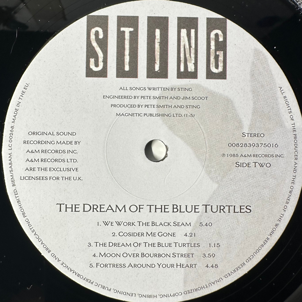 Sting ‎– The Dream Of The Blue Turtles (Европа 2021г.)