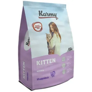 Сухой корм Karmy Kitten для котят, а также беременных и кормящих кошек, с индейкой