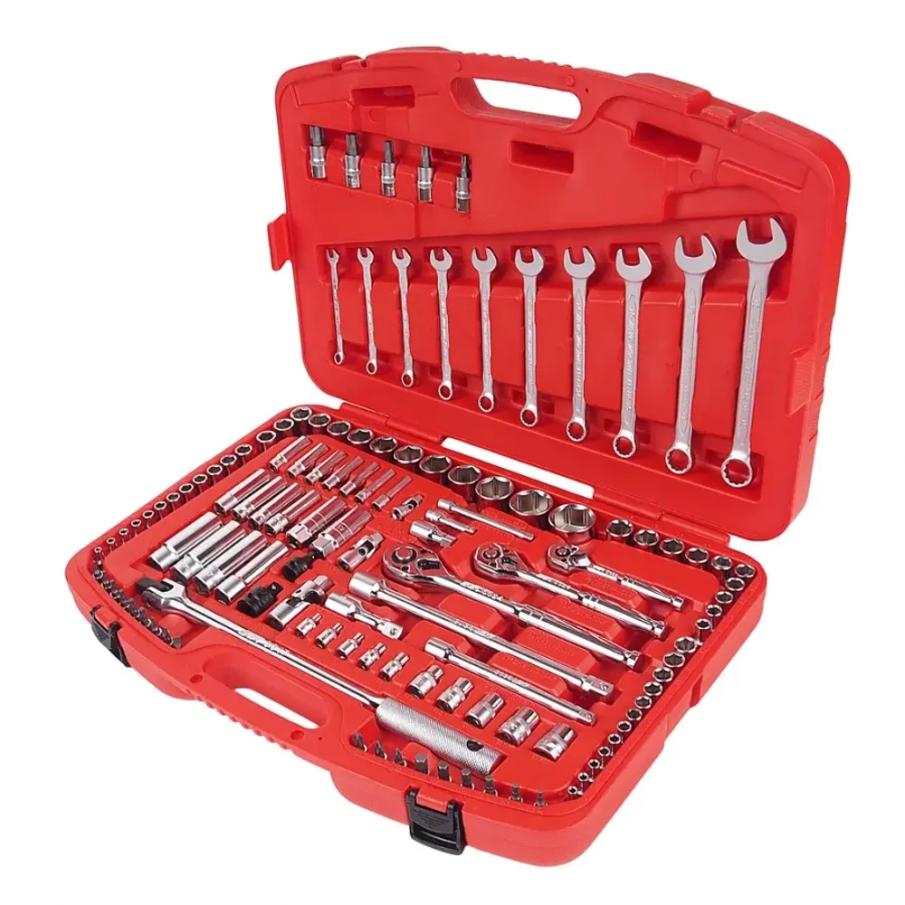 JTC-H123C - Набор инструментов 123 предмета слесарно-монтажный 1/4",3/8",1/2" 6-ти гран. метрич./дюйм в кейсе JTC