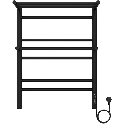 Электрический полотенцесушитель Aquatek Альфа П7 500x700 AQ EL RRP0770BL с полкой Черный муар