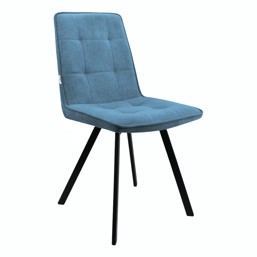 Стул "Ромул" (арт. 318). велюр Бренди В08 синий, ножки черные