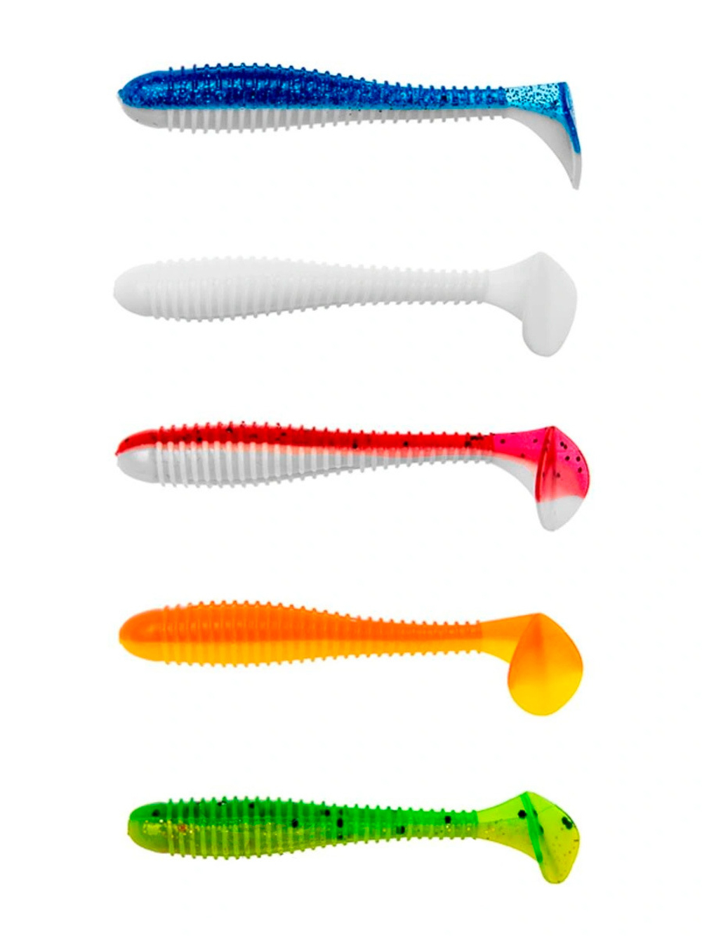 Виброхвост Helios Catcher 3,55"/9 см Black & Pearl 5шт. (HS-2-028)