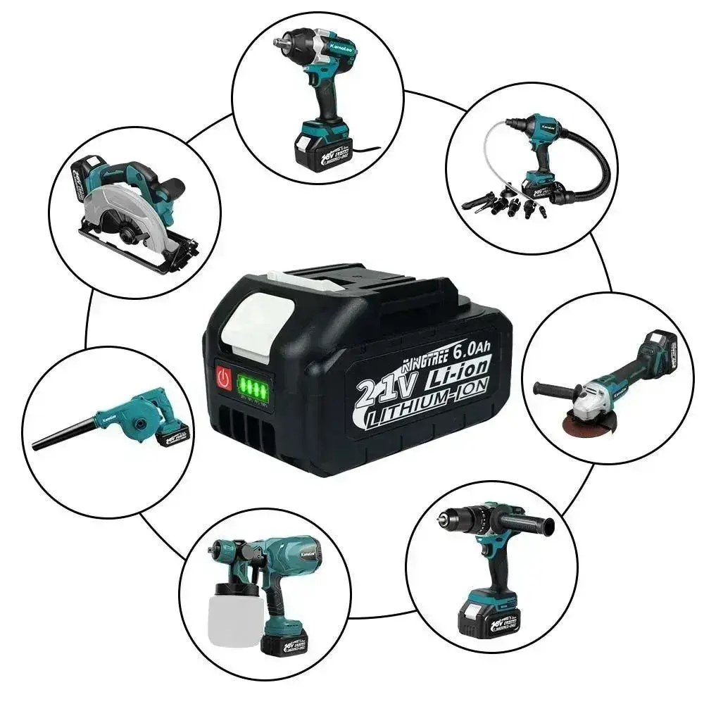 Литиевая батарея для наружного электроинструмента Tools 21V 6.0Ah, последняя модель Аккумулятор (2 акб)