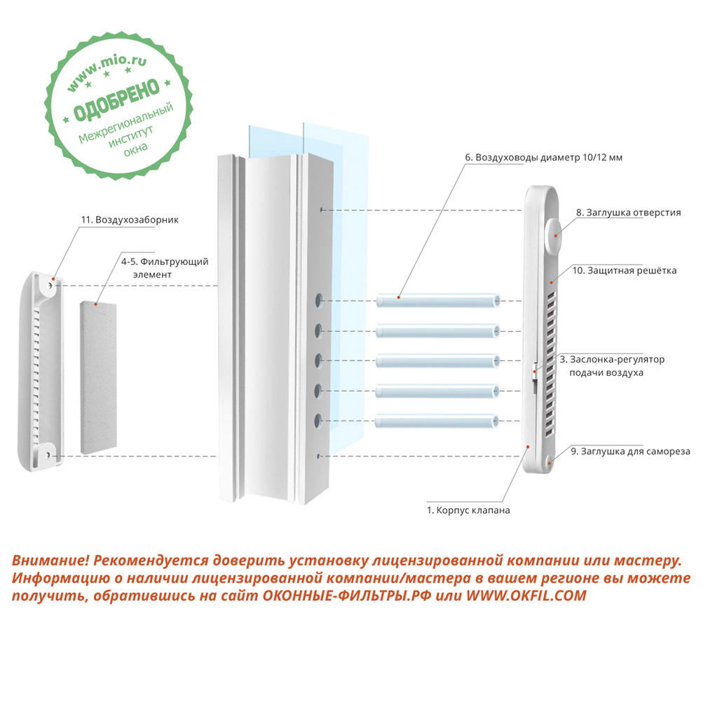 Оконный Фильтр без ручки (белый)
