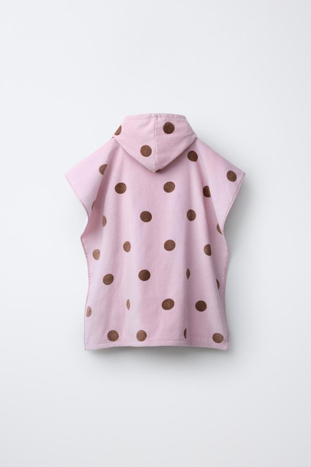 ZARA ПОЛОТЕНЦЕ-ПОНЧО В ГОРОШЕК, РОЗОВЫЙ