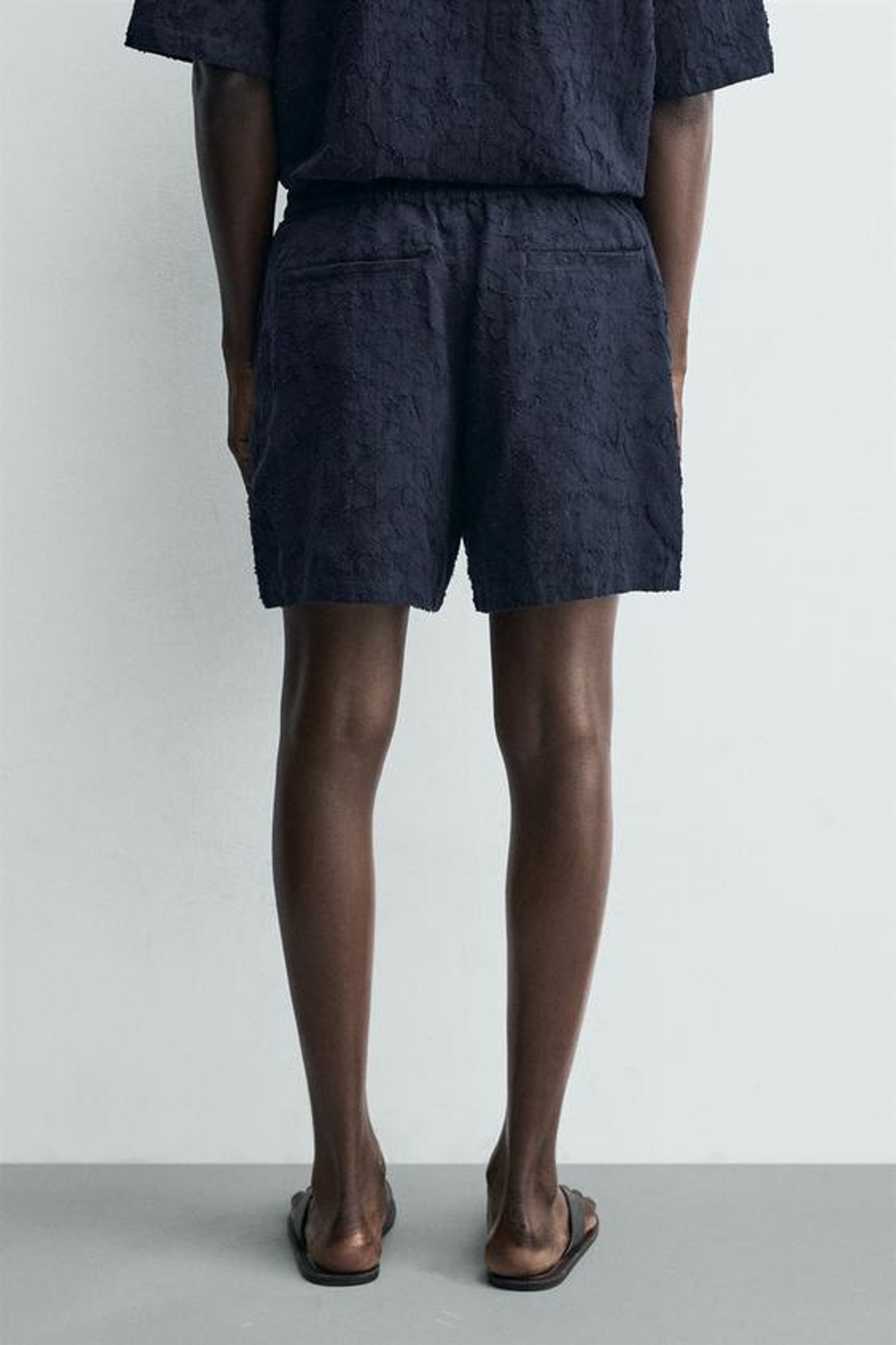 ZARA ЖАККАРДОВЫЕ ШОРТЫ, МОРСКОЙ СИНИЙ