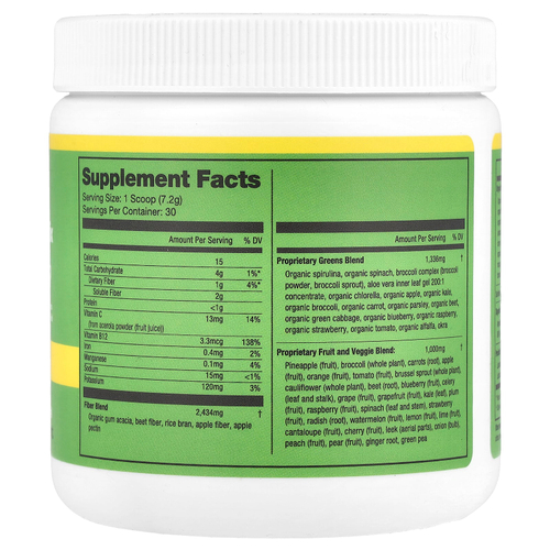 310 Nutrition, Greens, смесь суперфудов, яблоко и банан, 216 г (7,62 унции)