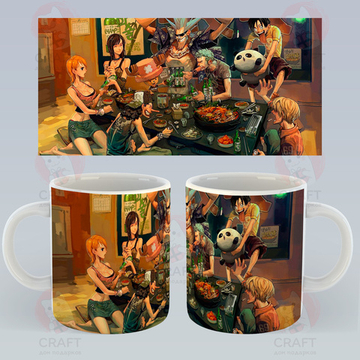 Кружка "One Piece / Ван пис / Большой куш - за едой"