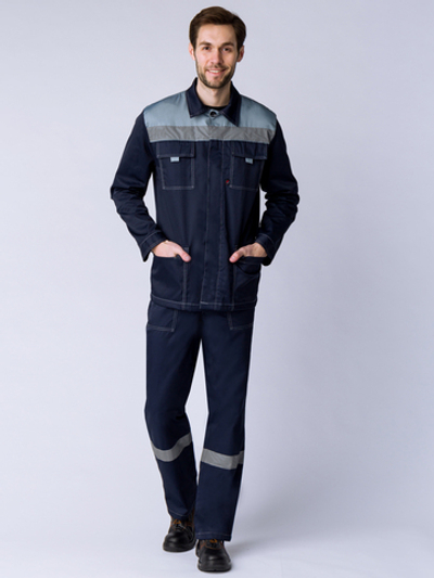 Костюм ГАЛАКТ(тк.Галактика50/50 МВО)п/к т.синий/серый (52-54 р.170-176)