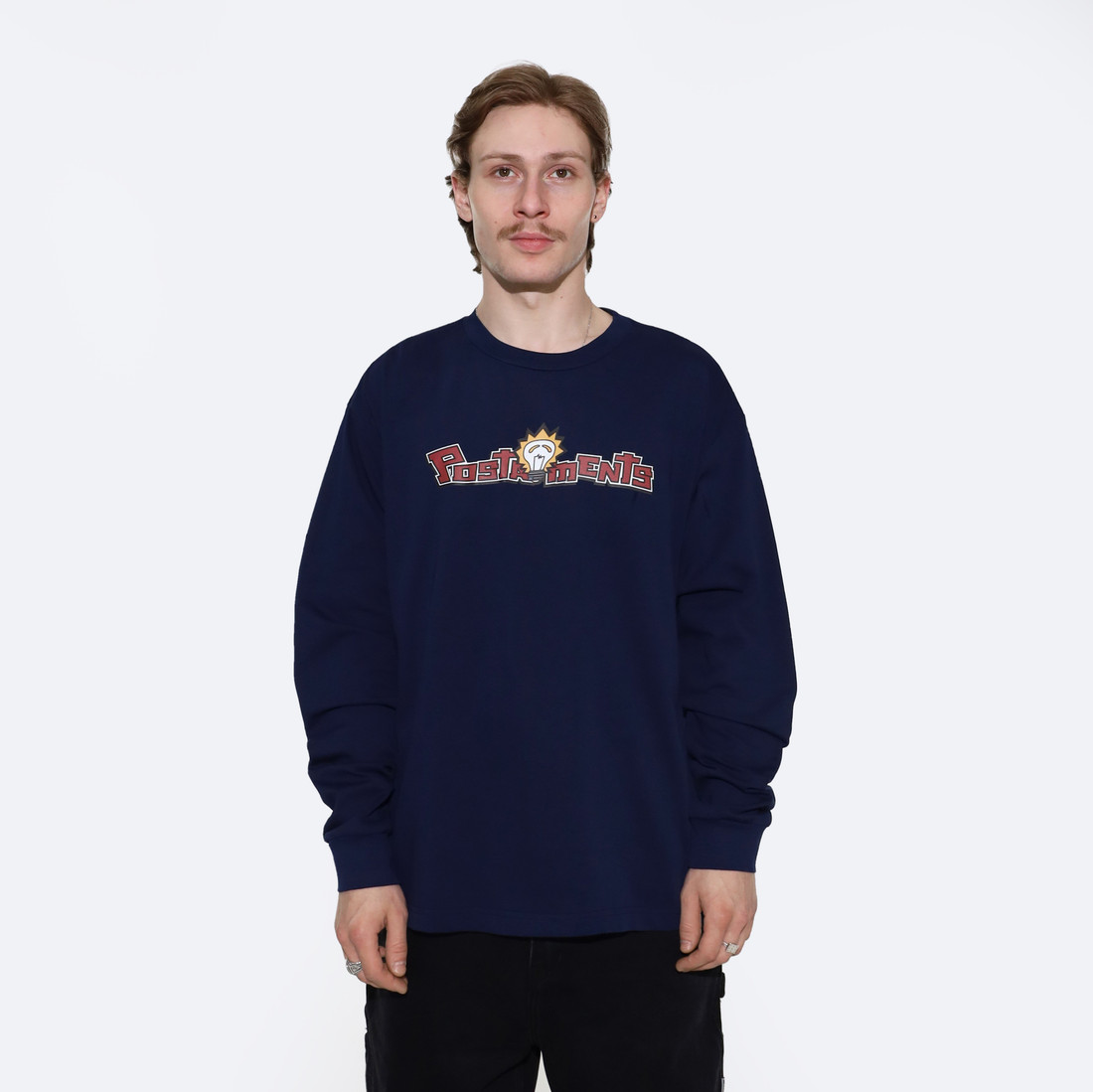 Купить Лонгслив Postaments Think (navy)