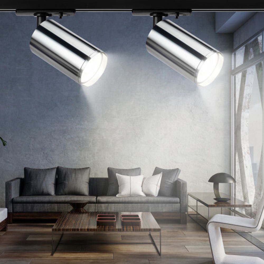 Трековый светильник однофазный ЭРА TR39-GU10 СН под лампу MR16 хром