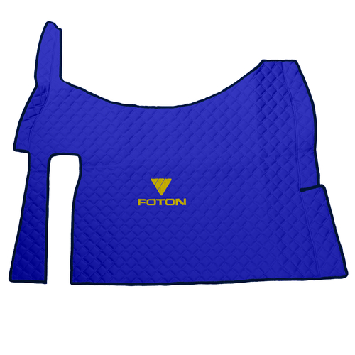 Ковры Foton Auman (экокожа, синий, синий кант, желтая вышивка)