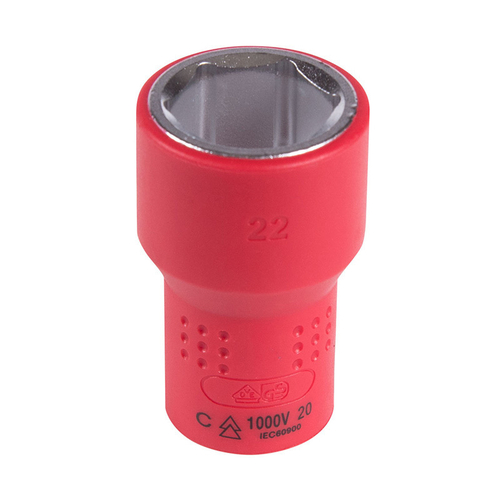 KING TONY (4335VE22M) Головка торцевая диэлектрическая шестигранная 1/2", 22 мм