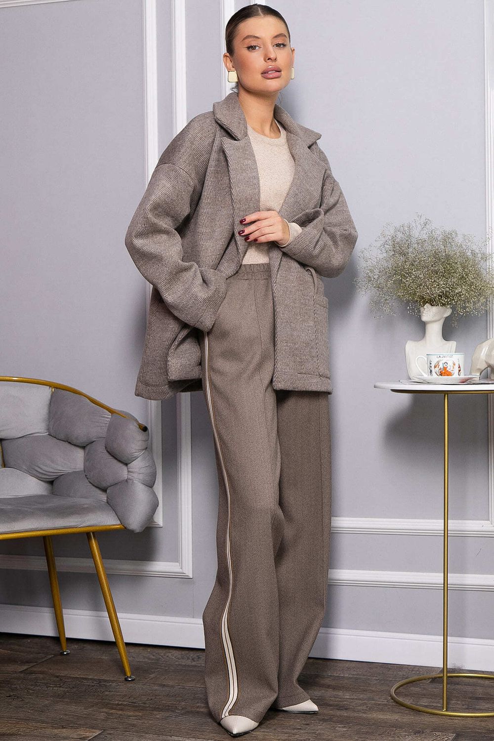 Брюки утепленные трикотажные Вильнюс (брауни) Б14451-5М LT Collection