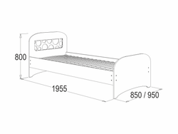 Кровать "Омега-16" 800 (анкор светлый), ЛДСП, Фант-мебель