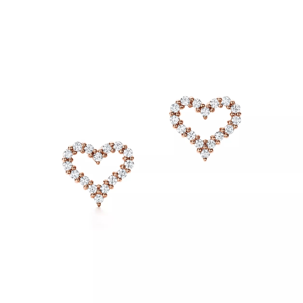 Серьги из розового золота 18k с бриллиантами, Tiffany 💠 Heart