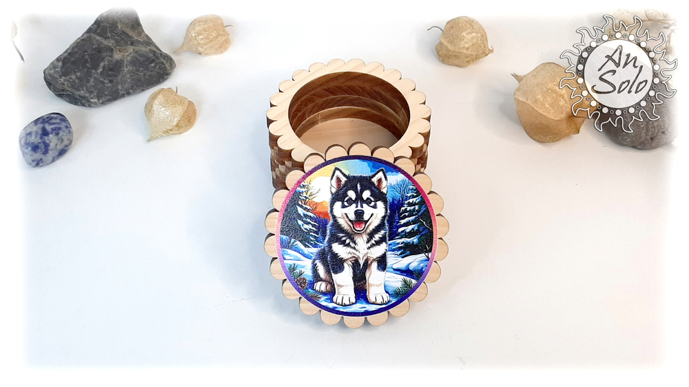 Мини-шкатулка "Щенок "Хаска"