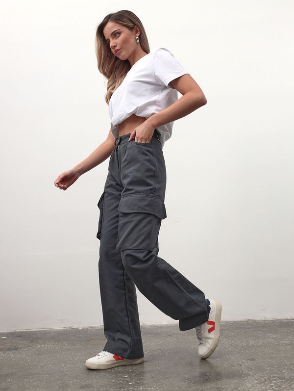 Брюки Cargo Женские Серые - фото 3
