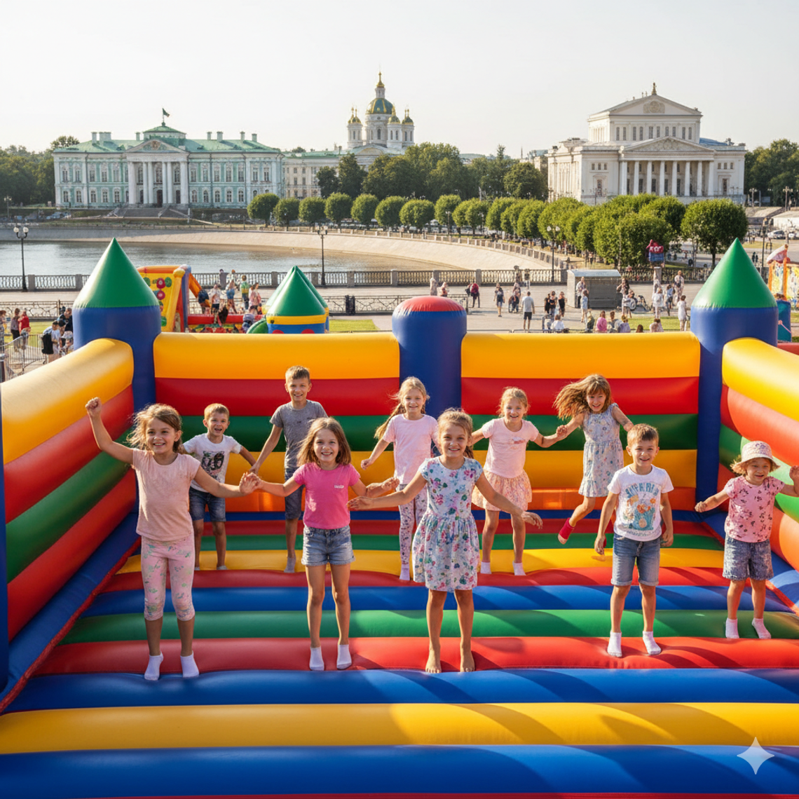 Надувной батут купить в Твери недорого от производителя БатутМастер 🎪