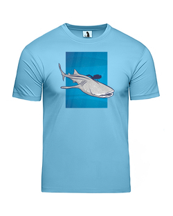Футболка Китовая акула мужская голубая