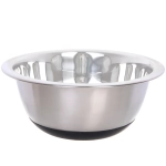 Миска из нержавеющей стали на силиконовом основании 3л 28см с широким краем