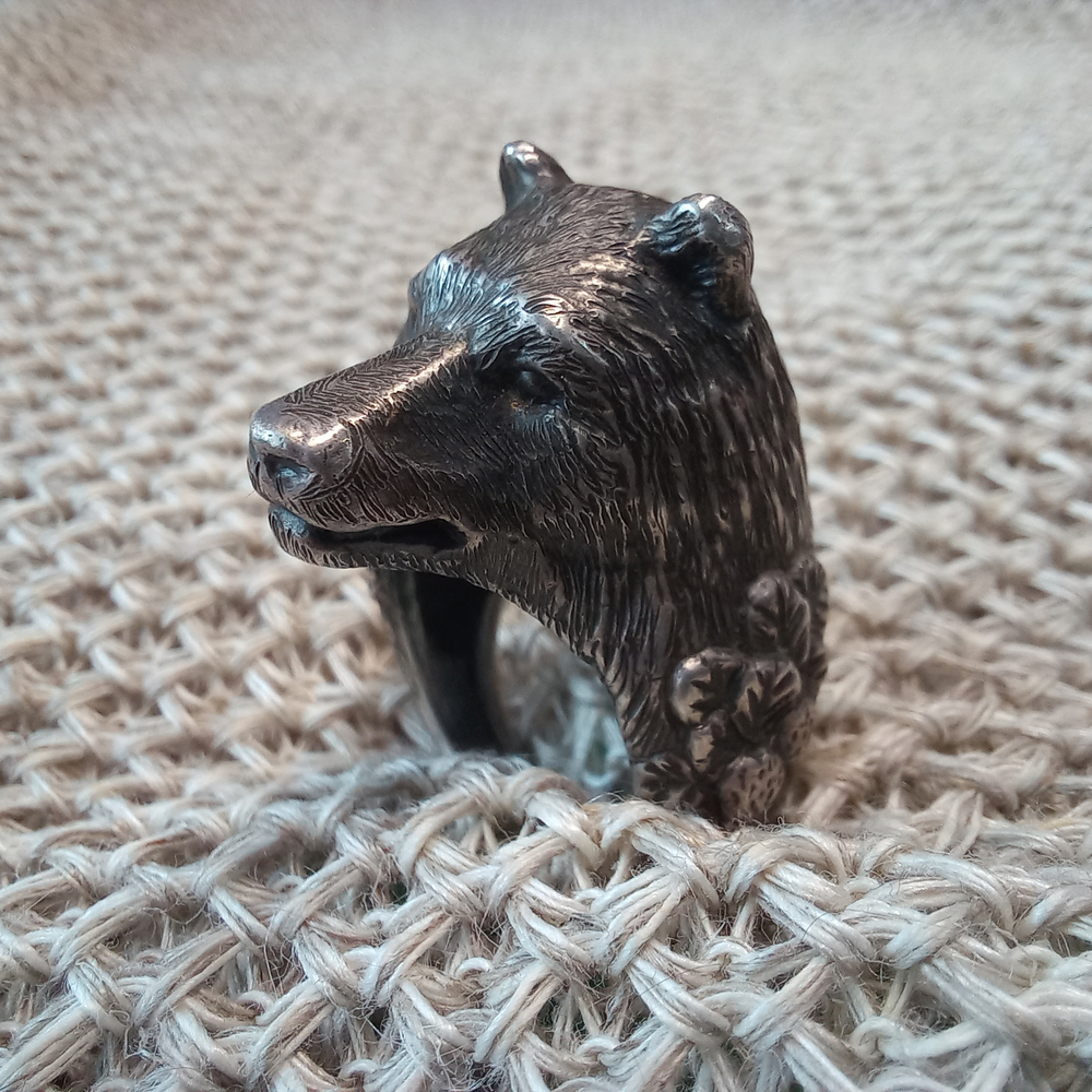 Кольцо "Голова медведя"