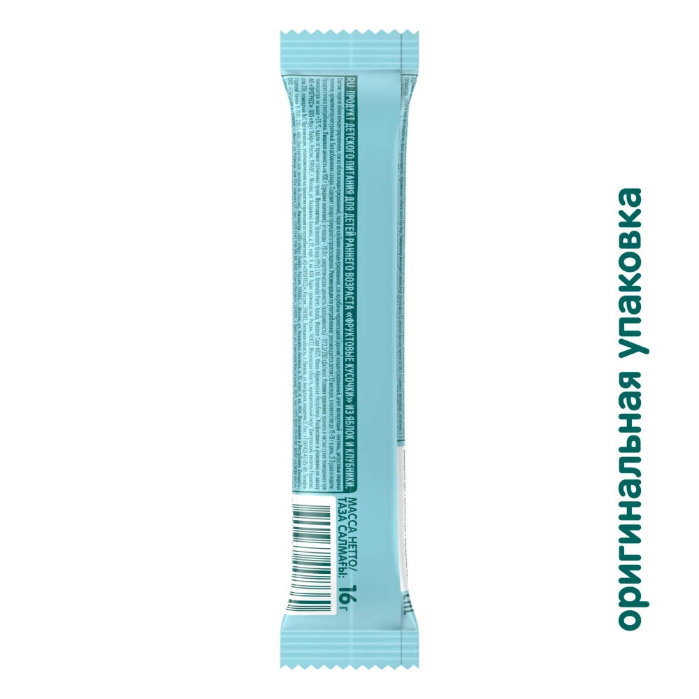 Фрутоняня Фруктовые кусочки Осьминожки яблоко-клубника 16 гр